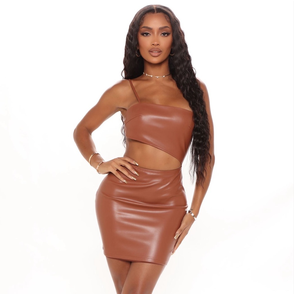 Faux Leather Mini Dress